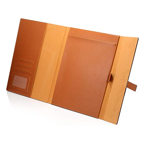 Gallaway Leather Padfolio Portfolio Folder – Slim Portfolio Notebook & Business Card Holder for 8.5x11 In. Note Pads, Legal Pads – Refillable Business Organizer, 12.25x10.5 In