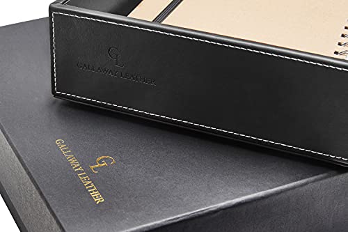 Gallaway Leather Letter Tray Desk Organizer - Premium Pu Leather Tray Perfect for Office Organization, Document Holder Fits A4 Paper, Stackable Drawers for Extra Desk Storage