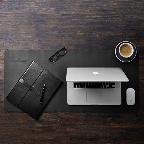 Gallaway Leather Desk Mat Mouse Pad - PU Leather Computer Desk Mat, Large Mouse Pad for Desk with Non-Slip Felt Base, Gift-Ready Elegant Computer Mat for Desk with Gift Box