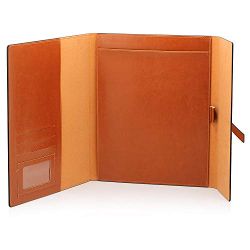 Gallaway Leather Padfolio Portfolio Folder – Slim Portfolio Notebook & Business Card Holder for 8.5x11 In. Note Pads, Legal Pads – Refillable Business Organizer, 12.25x10.5 In